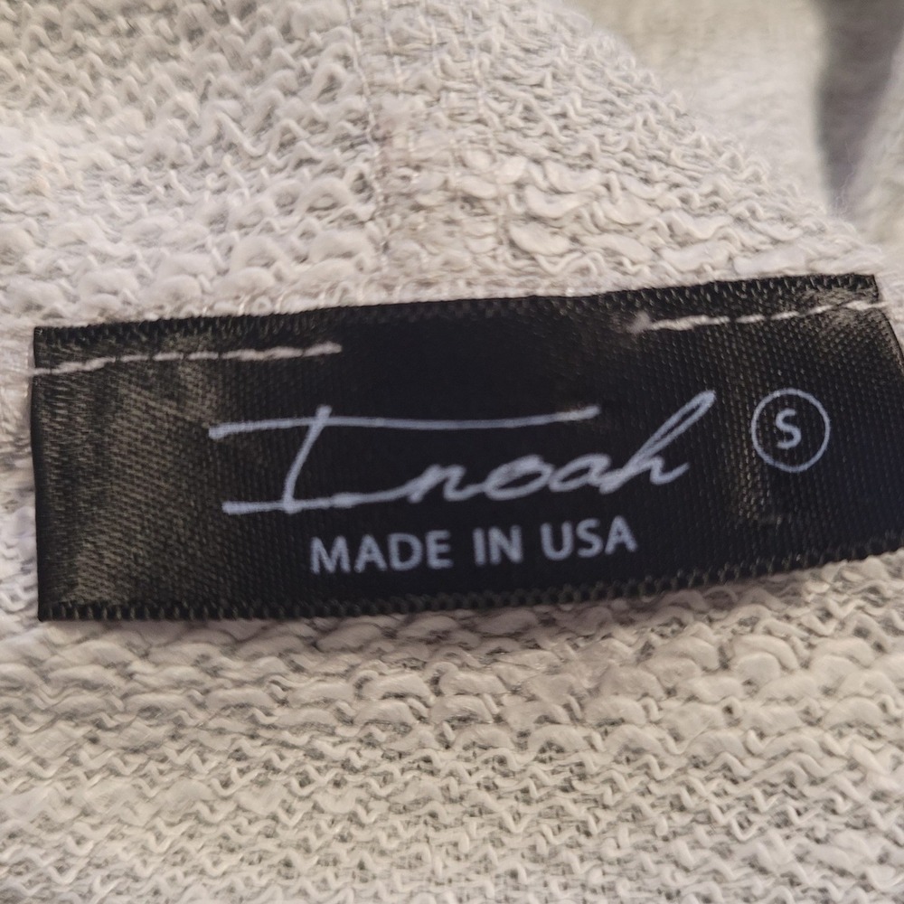 Inoah Zip Hoodie Gray S Paris Cat Graphic Art Print Lagenlook Made in USA Boho - Picture 4 of 9